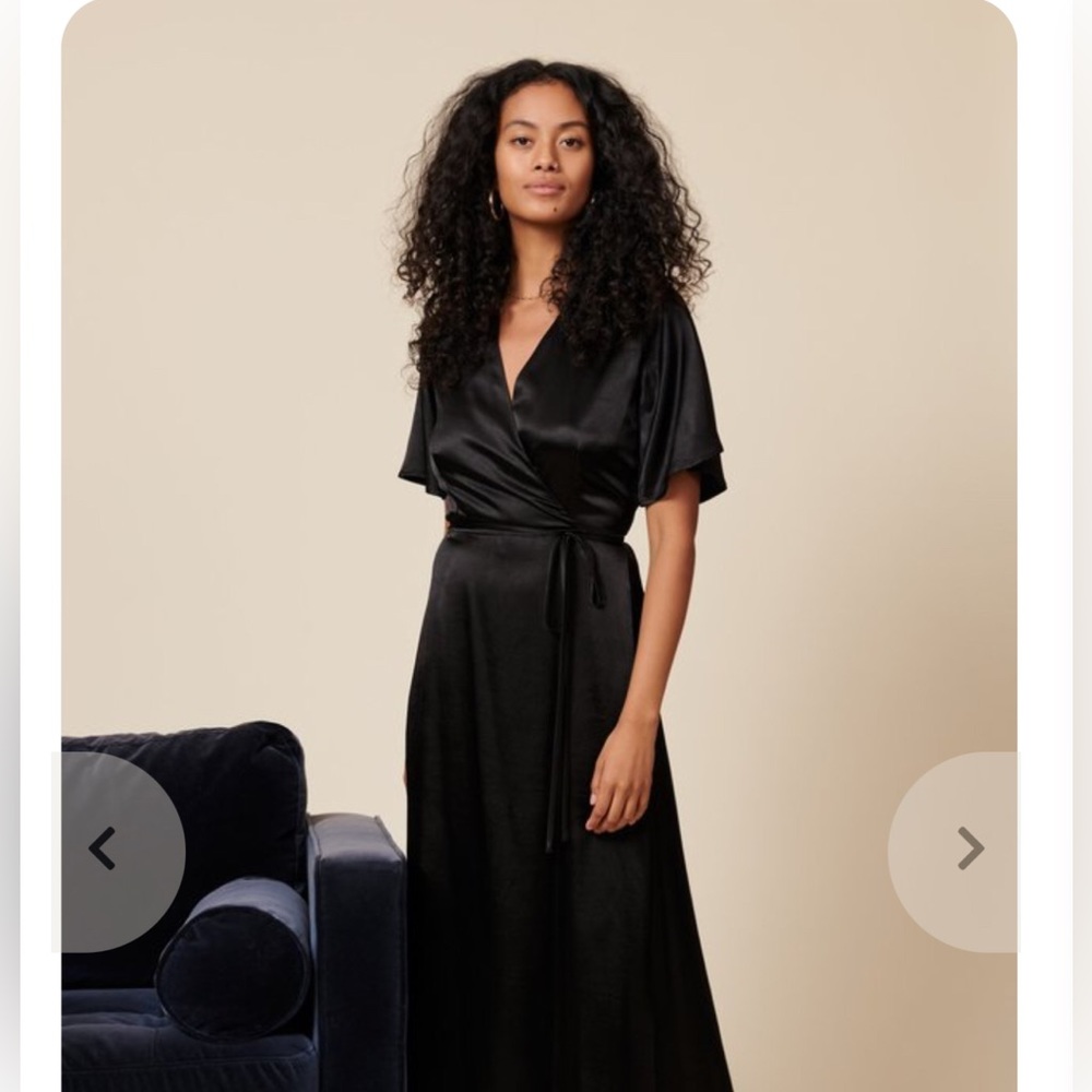 Lola Wrap Dress, black, small, never worn!